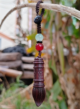 国风檀木雕文昌笔吊坠挂件工艺品金榜题名男女钥匙扣包包挂件挂饰