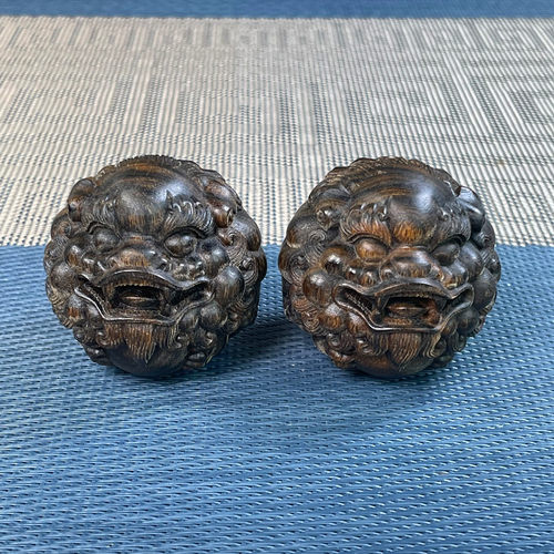 沉香手球木雕貔貅手转球