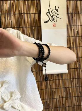 紫檀木手工雕刻文艺古风手串