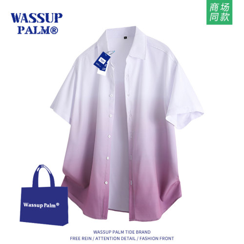 WASSUPPALM短袖衬衫男2025新款