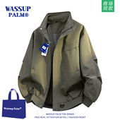 PALM外套男款 2025新款 秋冬美式 WASSUP 工装 加厚保暖宽松棉衣夹克