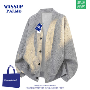 PALM毛衣男款 提花针织衫 2025新款 宽松休闲大码 外套 春秋季 WASSUP