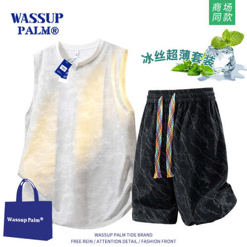 WASSUP PALM运动服套装男夏季2026新款背心短裤男装一套搭配帅气