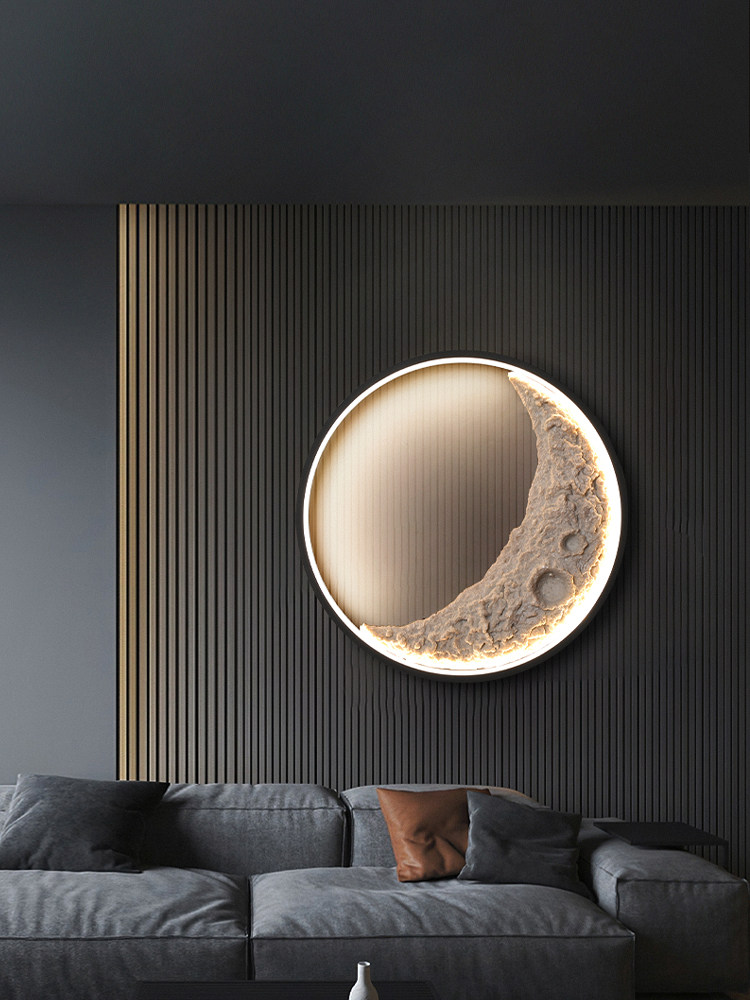 月球壁灯卧室床头灯现代简约客厅轻奢装饰灯北欧艺术壁画灯设计师