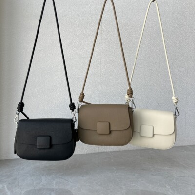 头层牛皮女包小众设计马鞍包荔枝纹时尚百搭腋下包真皮单肩斜跨包