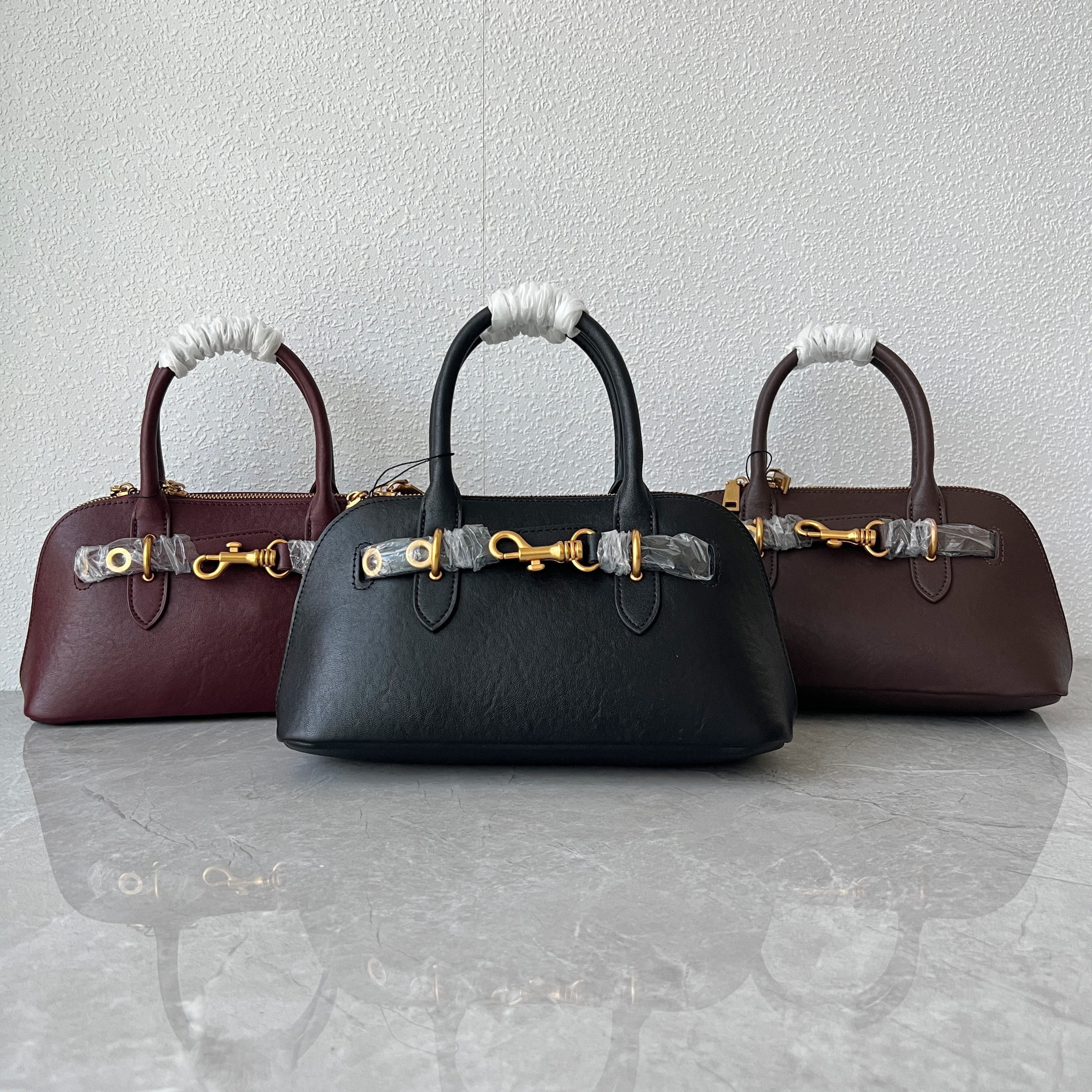 高品质植鞣牛皮贝壳包小众高级质感手提包真皮时尚百搭单肩斜跨包