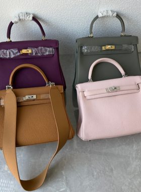 双肩带~高品质~togo头层牛皮凯莉包女士气质手提包真皮百搭斜跨包