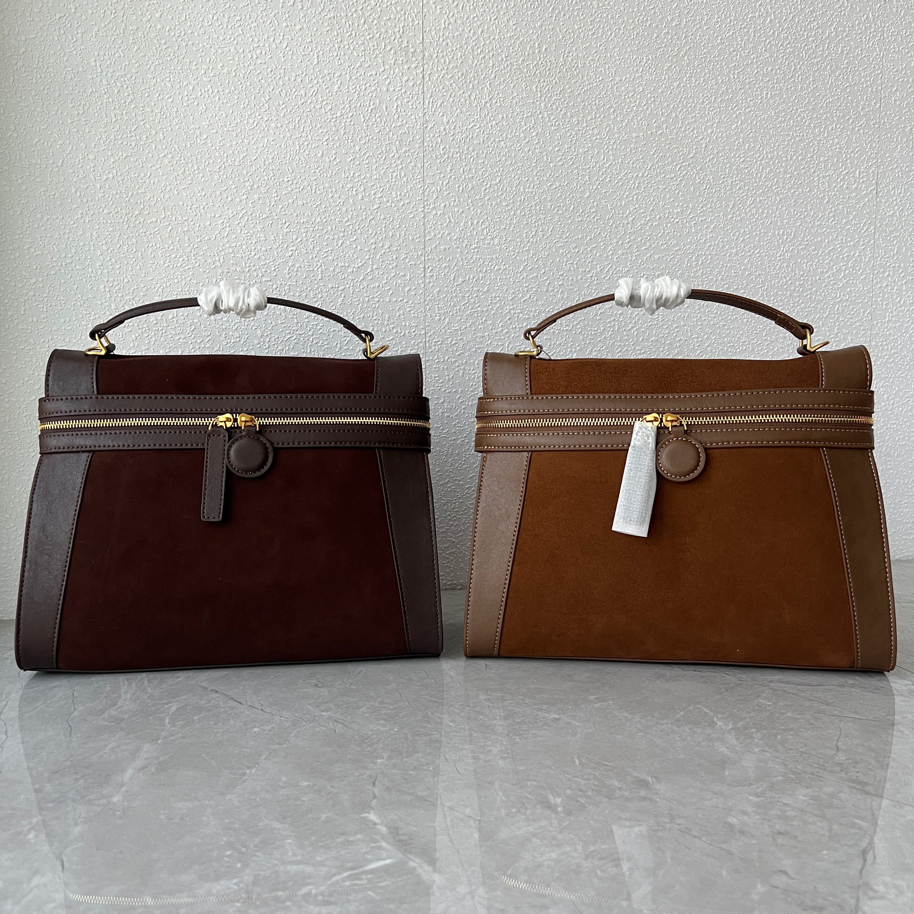 大尺寸~麂皮绒秋冬高级质感医生包真皮百搭手提包大容量斜跨女包