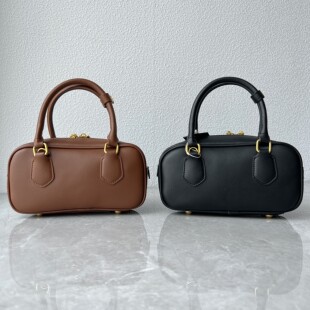 真皮牛皮2024新款小众设计波士顿包潮流百搭手提包质感单肩斜跨包