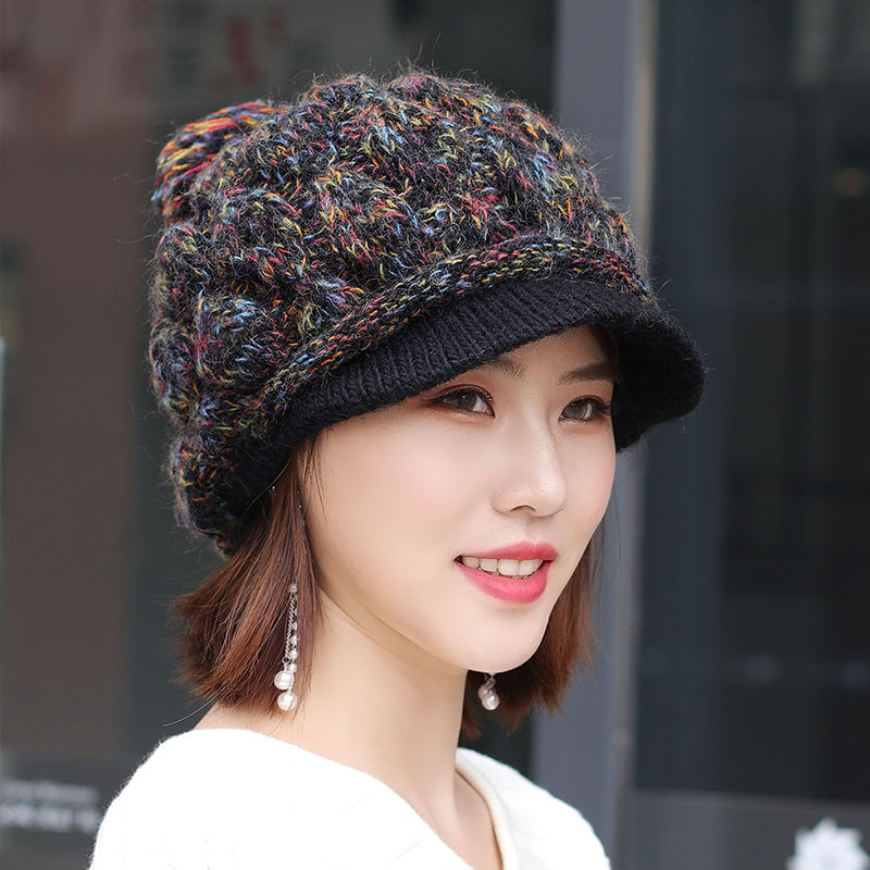 老少皆宜羊毛帽盆帽针织护耳帽