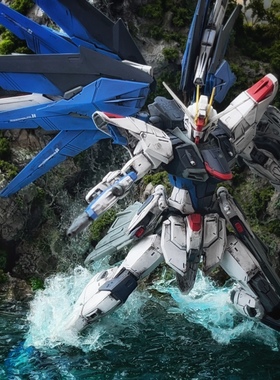 镜花水月万代战损高达模型mg自由pg现货成品雕像gk元祖破镜mb