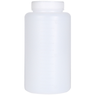 塑料样品大口瓶聚乙烯PE瓶带刻度含防漏内盖分装密封瓶取样瓶100 250 500 1000 2000 2500ml带盖白色透明药瓶