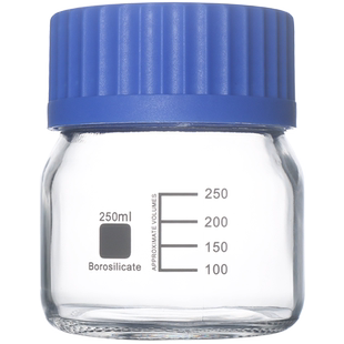 GL80大口试剂瓶 高硼硅玻璃耐高温 广口蓝盖瓶丝口瓶螺口瓶250 500 1000ml密封防漏大口玻璃瓶实验室器材