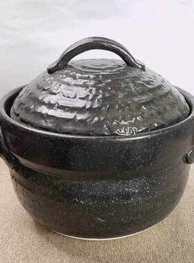 可可小屋出口日本土锅双层盖子米饭锅煲汤砂锅四合二- 四人食砂锅