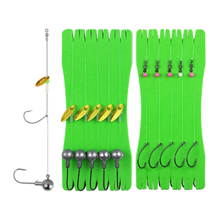 倒钓双钩钓组路亚集群铅头钩套装wacky钩8003绑好线组鳜鱼钩亮片