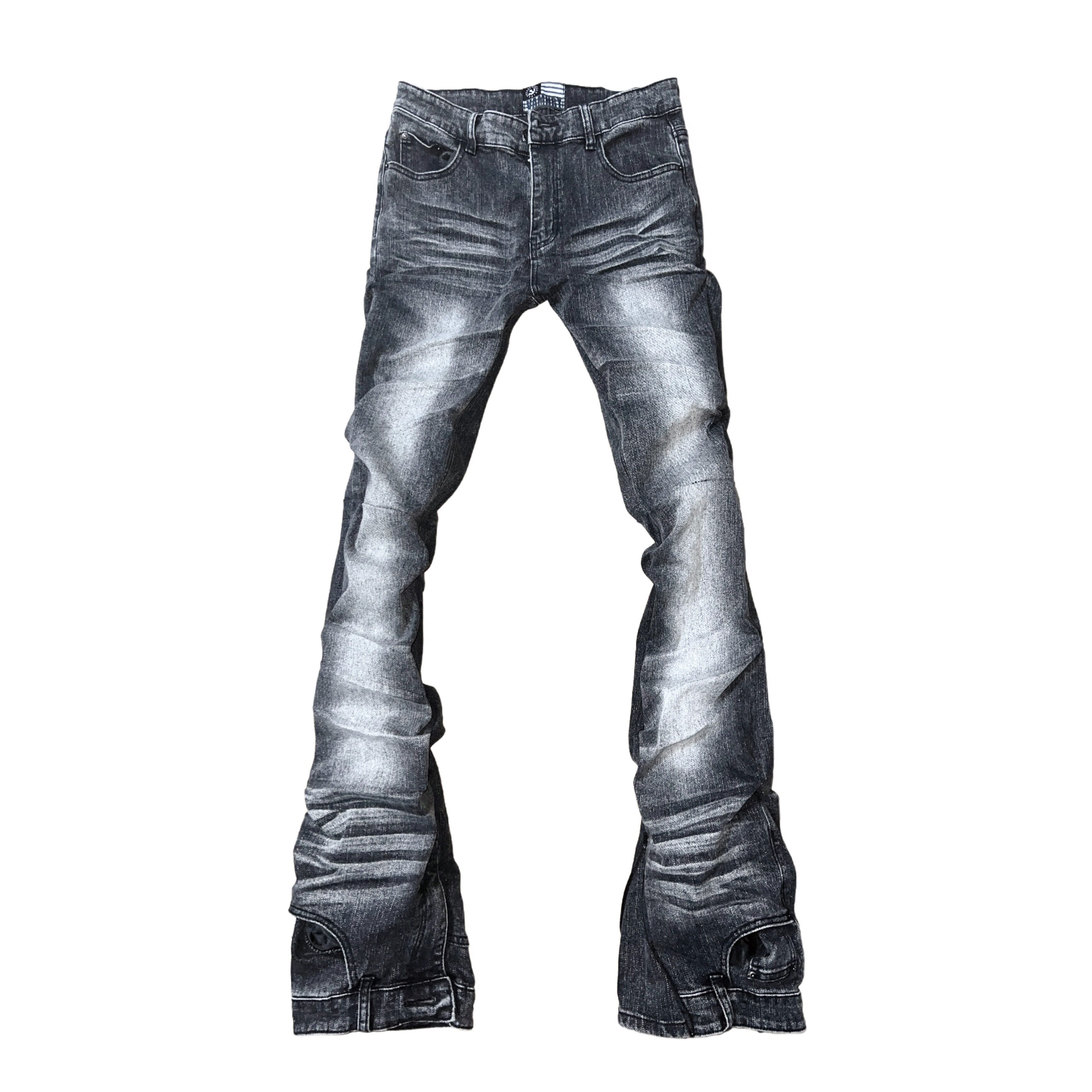 Pleated Dark Gray Denim