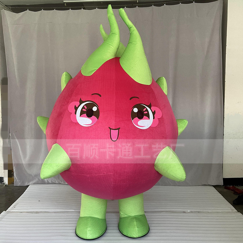 水果火龙果人偶服成人行走卡通cos道具服充气火龙果玩偶服人偶装