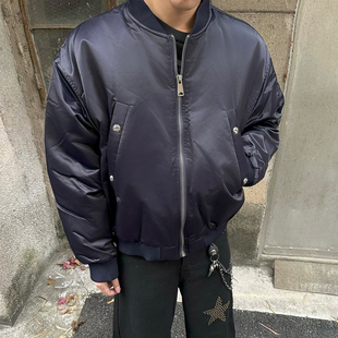 亮面设计感大口袋棉服外套男冬季 美式 宽松百搭保暖外套 ONG FLAME