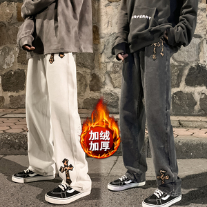 大货已到  豹纹阔腿牛仔裤 加绒加厚B342-K729-P50加厚P60图片