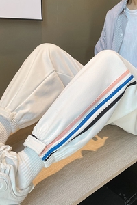 春装 条纹休闲裤束脚B342-K6365-P50控68图片