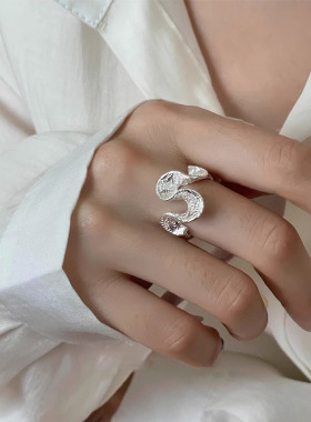 甄媛银饰女纯银简约戒指