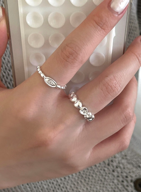 甄媛银饰锆石星星爱心戒指女