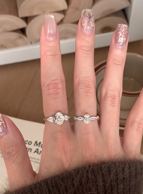 甄媛银饰女纯银简约戒指