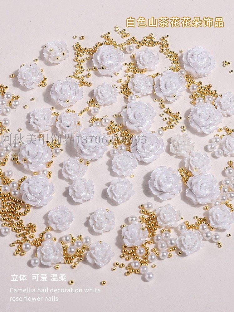 网红美甲钻配饰品爱心山茶花果小雏菊花瓣蜜桃心形透明异形彩光钻