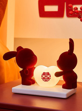 结婚礼物送新人闺蜜订婚新婚高级实用礼品婚房卧室床头灯装饰摆件