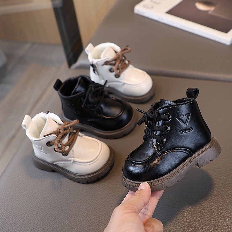 英伦风加绒马丁靴儿童学步鞋防水系带短靴1-3岁男女宝宝爆款潮鞋2