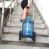 便携拉杆车折叠爬楼梯拉水家用矿泉水桶 水手拉车 拖车拉水车桶装
