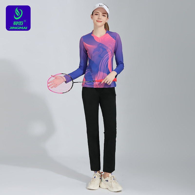 2026秋季竞迈新款长袖羽毛球服女套装网球服运动服透气速干显瘦