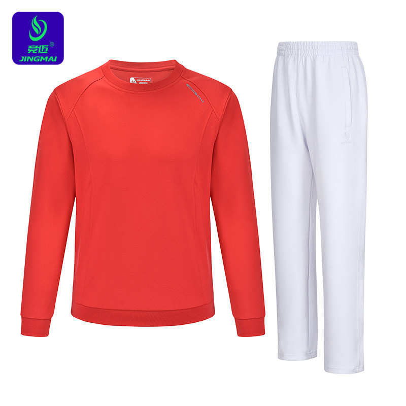 2025秋冬新款竞迈圆领卫衣运动服套装情侣款休闲团体服出场服宽松