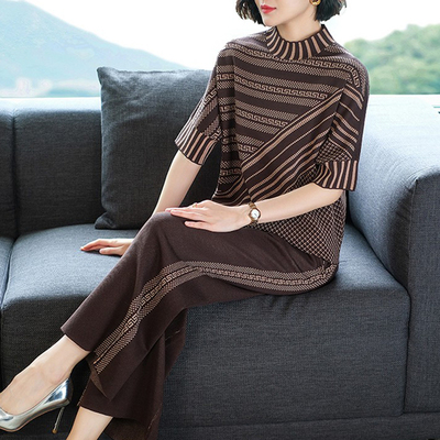 休闲运动套装女2025新款妈妈洋气夏装减龄名牌运动服夏季冰丝套装