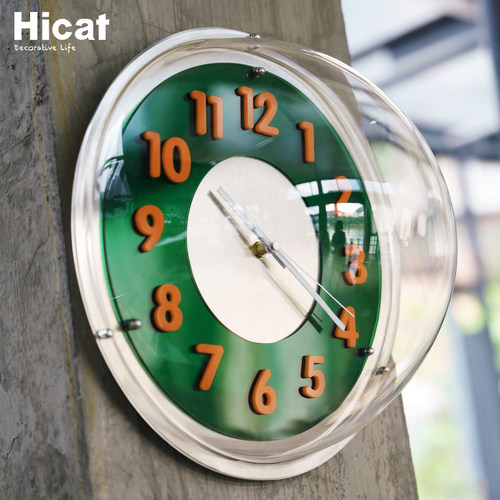 HICAT疯小猫亚克力罩圆形ins挂钟