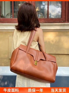 大表姐刘雯同款通勤soft16大容量托特包电脑包真皮手提单肩腋下包