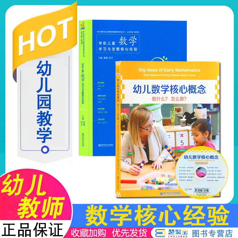 全2册幼儿数学核心概念-教什么?怎么教?(1本书+1张DVD)+学前儿童数学学习与发展核心宁谊文化南京师范大学出版社