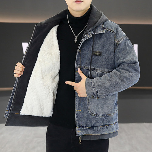 牛仔外套男秋冬款青少年潮