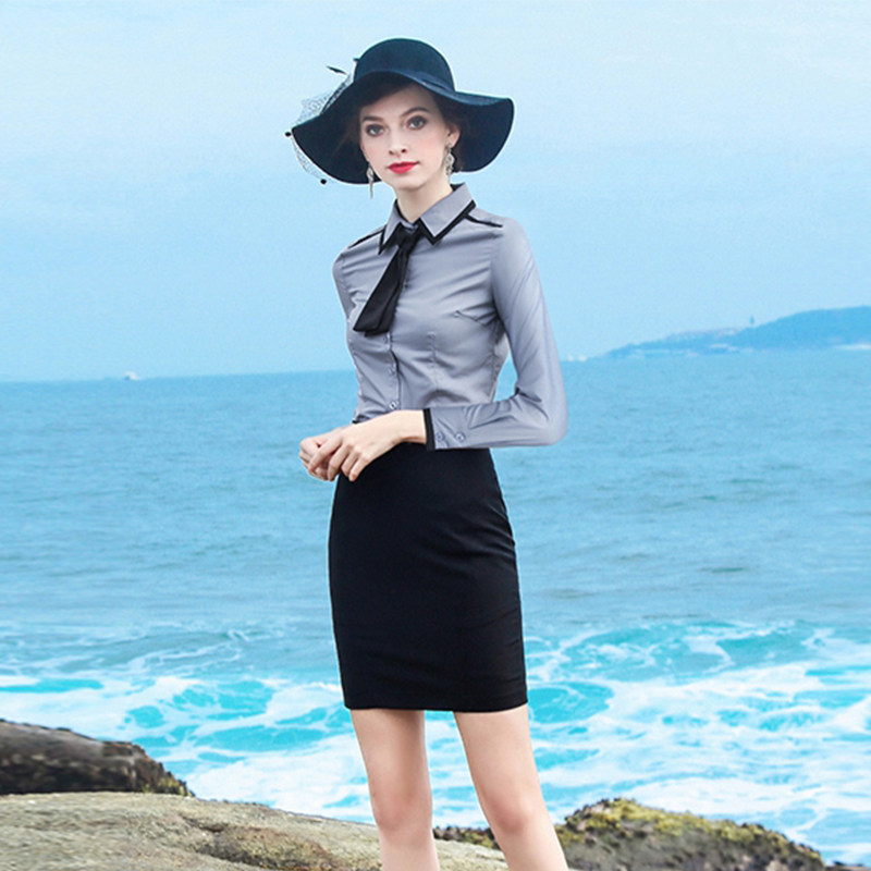 Professional suit women's summer professional dress Formal dress female stewardess uniform Overalls women's dress Short sleeve professional shirt women