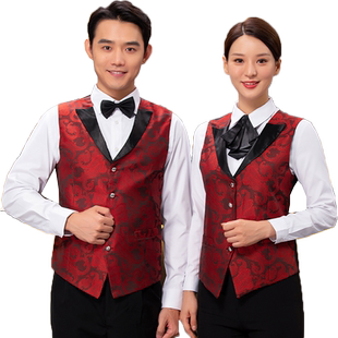 酒吧KTV服务员工作服马甲西餐厅服务生服装夜场调酒师工装马夹男