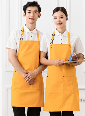 服务员挂脖围裙水果店超市工作服围裙美甲店工装火锅店服务员配件