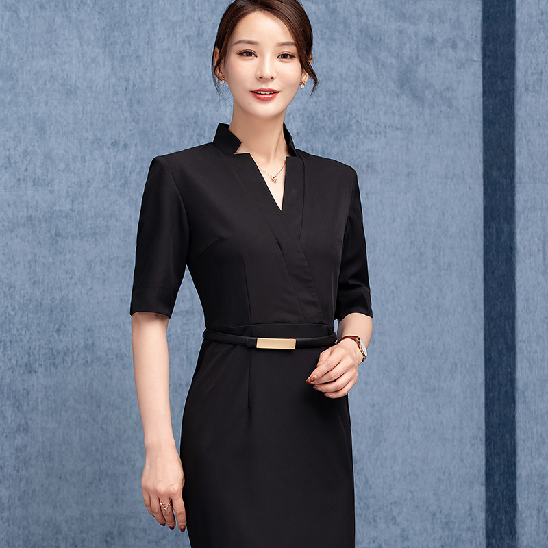 酒店大堂经理领班职业连衣裙女短袖服务员收银医美接待工作制服