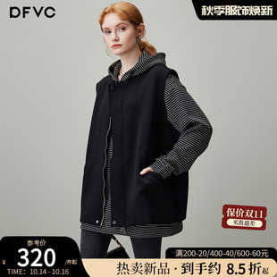 背心小众外套 休闲宽松开衫 dfvc黑色设计感马甲女2025年冬季 新款