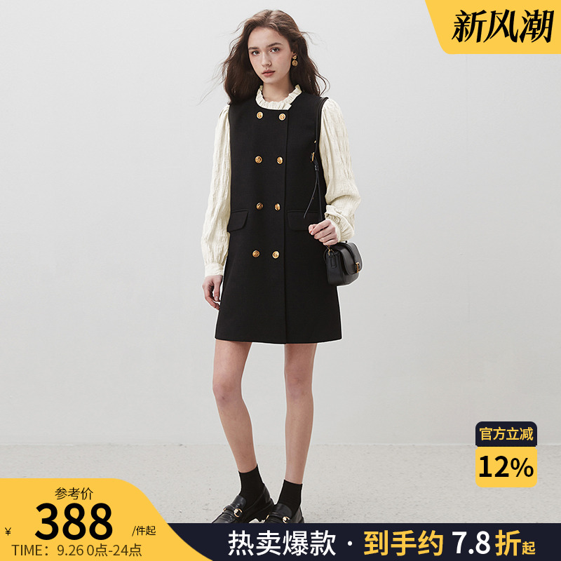 dfvc赫本风黑色连衣裙