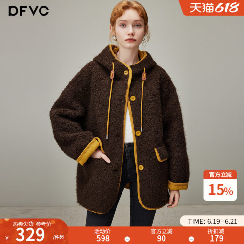 dfvc复古仿羊羔毛短款外套