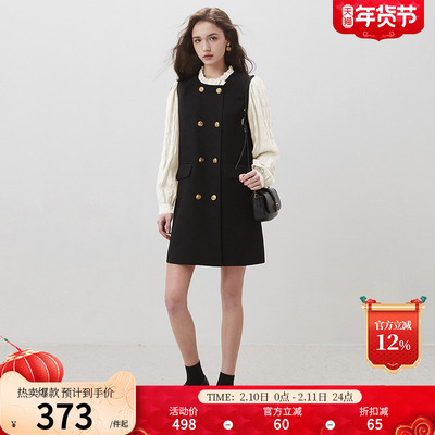 dfvc赫本风黑色连衣裙