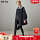 新款 dfvc韩版 减龄娃娃领绵羊毛呢外套女2025年冬季 中长双面呢大衣