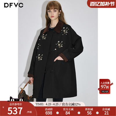 dfvc巴恩风中长款韩版风衣外套