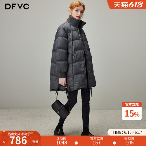 dfvc韩版中长款加厚羽绒服