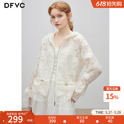 dfvc洋气蕾丝钩花薄款短款外套